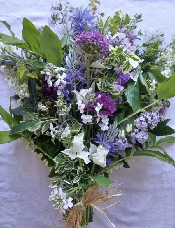 Purple Sympathy Sheaf by A Wildflower Shop